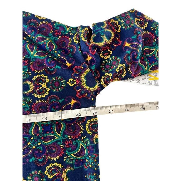 LuLaRoe Irma Women's Navy Blue Colorful Long Top - Picture 4 of 6
